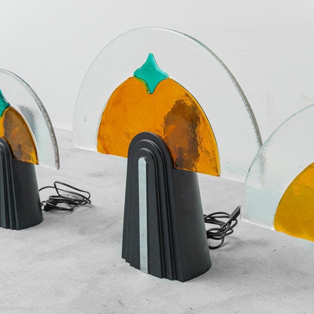 Murano Glass Lamps by Gambarro and Poggi, 1980s, Set of 3 For Sale - Image 3 of 11