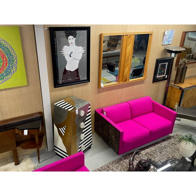 1980s Large Patrick Nagel Vintage 1980s Framed Female Portrait Poster For Sale - Image 5 of 10