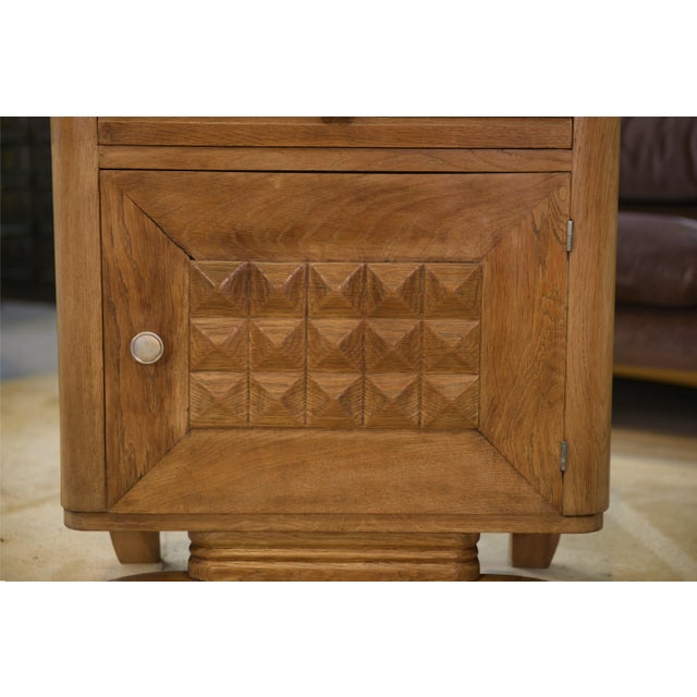 Brutalist Bedside Table in Oak, 1950s For Sale - Image 9 of 12