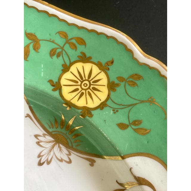 Early 19th Century Early 19th C. Continental Gilt Fond Vert Scalloped Platter For Sale - Image 5 of 11