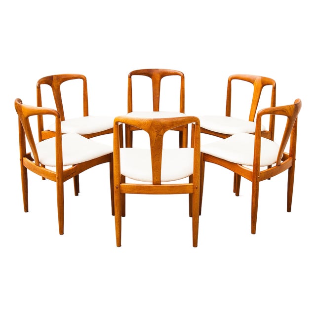 Vintage Danish Modern "Juliane" Teak & Leather Dining Chair by Johannes Andersen For Sale