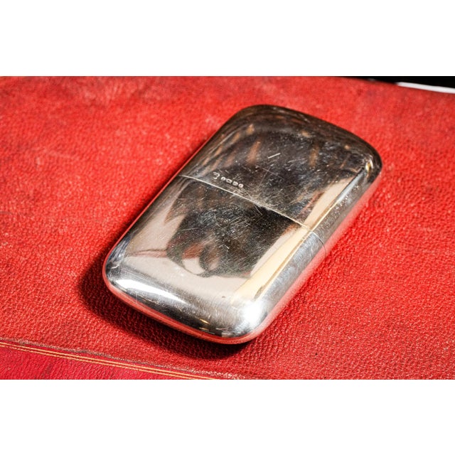 Silver Exceptional Antique English Victorian Sterling Silver and 9k Gold Cigar Case Tobacciana Armorial Coat of Arms For Sale - Image 8 of 10