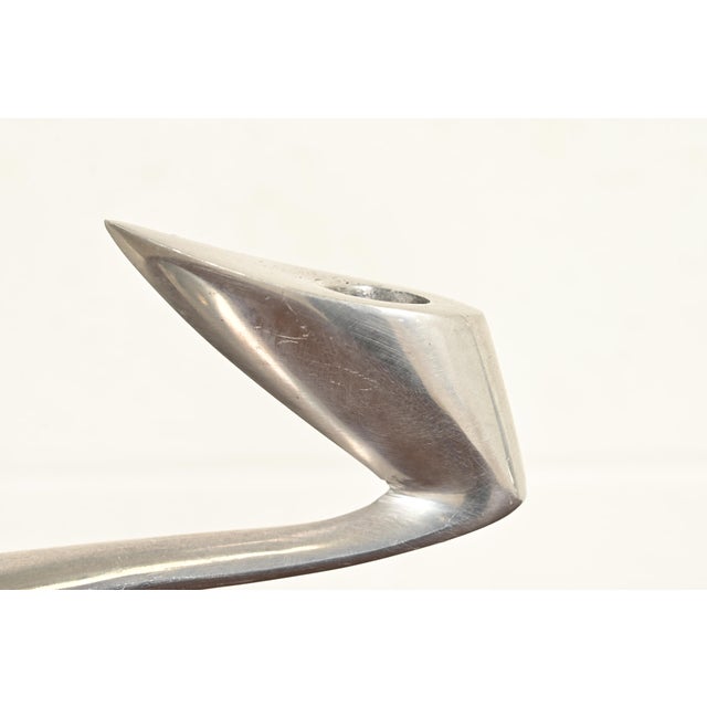Matthew Hilton Postmodern Aluminum Swan Candlesticks, Pair For Sale In South Bend - Image 6 of 15