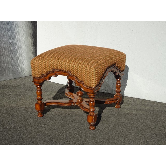 Brown Pair Vintage Marge Carson French Country Styl Brown Ottomans W Decorative Nails For Sale - Image 8 of 18