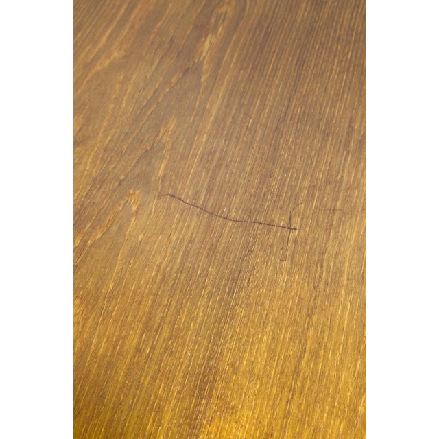 Brown Mid-Century Danish Modern Extension Dining Table W/ Trestle Base & Unique Square Shape in Teak Attributed to Gudme Mobelfabrik, Denmark, C. 1960s For Sale - Image 8 of 12