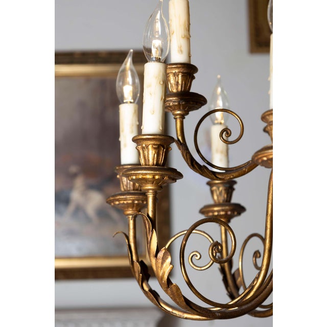 Wood Mid 20th Century French Chandelier For Sale - Image 7 of 11