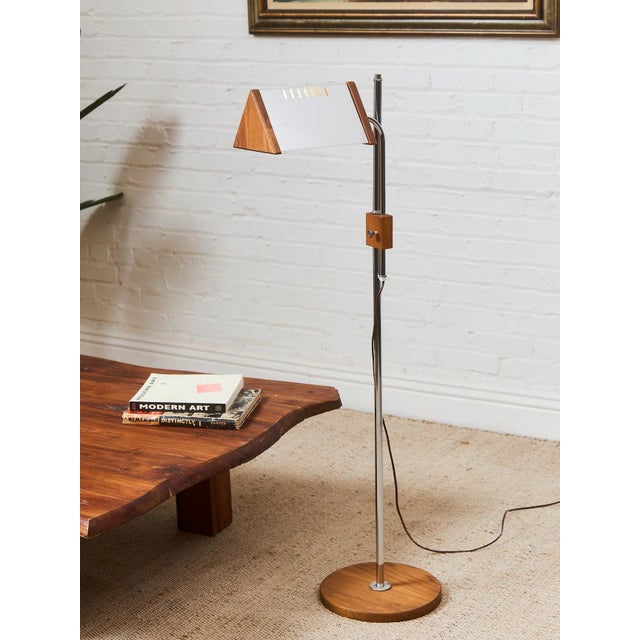 1970’s Italian Wood and Chrome Lamp For Sale - Image 4 of 9