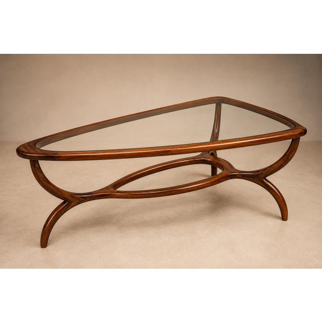 Egg Coffee Table in Caviuna Wood & Glass by Giuseppe Scapinelli, Brazil, 1950s For Sale - Image 14 of 18