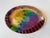 Colorful hand-painted art glass plate by Nancy Fiala of Fiala Design Works, Washington State. Features a playful abstract...