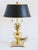 Vintage 1980's Frederick Cooper style polish brass table lamp in the form of a pineapple. Featuring a tole painted...