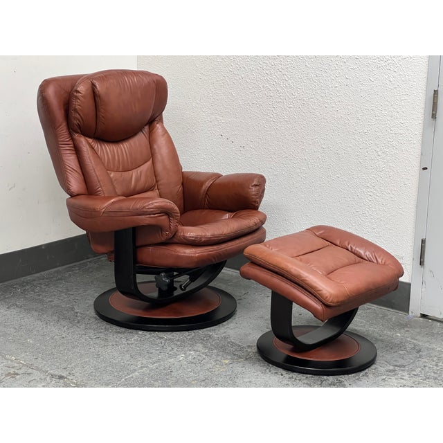 Lane Furniture Stressless Recliner + Ottoman For Sale - Image 13 of 13