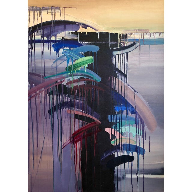 1980s Berenice D'vorzon, Large Abstract Expressionist New York Modernist Woman Artist Bold Oil Painting, 1980 For Sale - Image 5 of 6