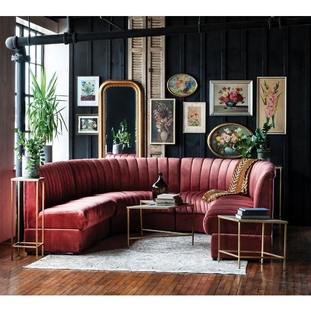 Matthew Izzo Home Estelle Straight Banquette Velvet Sofa For Sale - Image 4 of 4