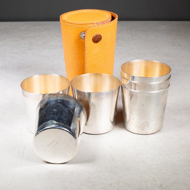 P H Vogel & Co. Silver Plate Hunt Cups and Case c.1950 For Sale - Image 4 of 5