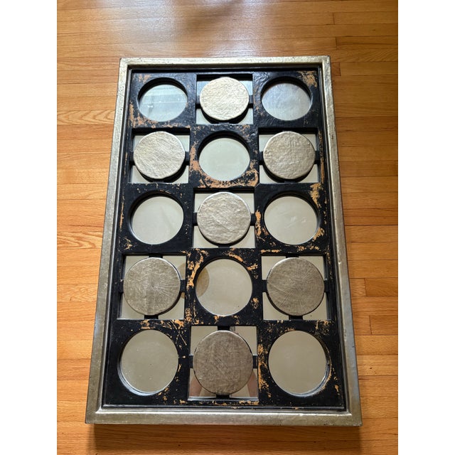 Wood 1970s Op Art Meets Industrial Mirror For Sale - Image 7 of 8