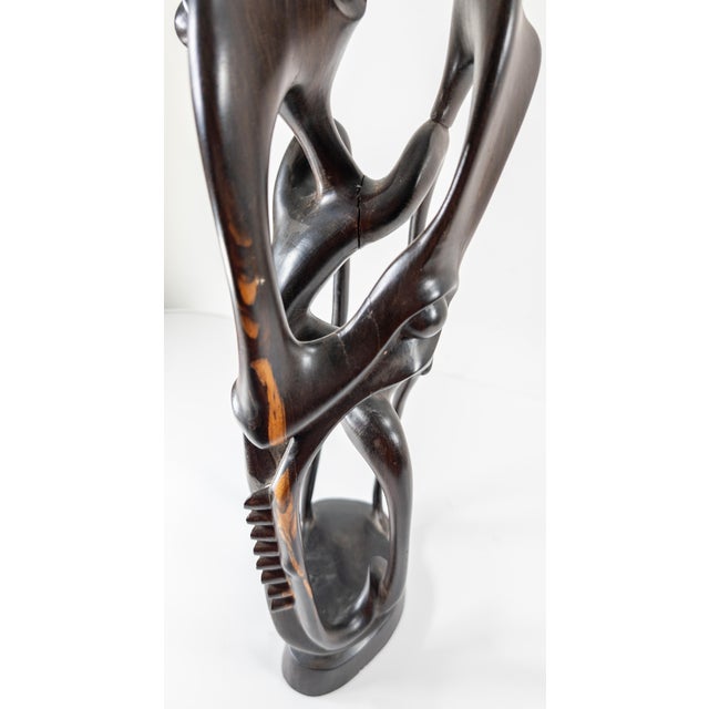 Mid-Century Modern African Carved Abstract Ebony Sculpture For Sale - Image 9 of 12
