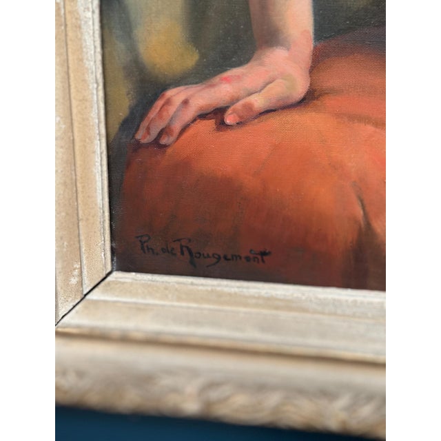 Philippe De Rougemont, Seated Woman at a Mirror, 1950s, Oil on Canvas, Framed For Sale - Image 9 of 18