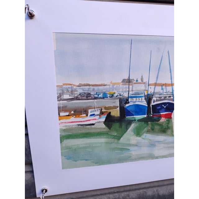 1990s Michel Roubille, L'Ile d'Yeu, 1998, Watercolor For Sale - Image 5 of 6