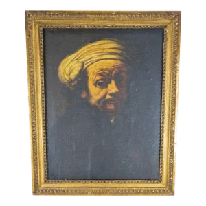 17th Century Old Master Oil Painting Self-Portrait as the Apostle Paul After Rembrandt Van Rijn
