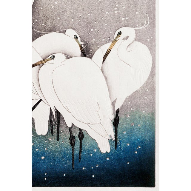 Group of Egrets (Ohara Koson, 1925–1936), Vintage Art Print Reproduction, 24″ × 36″ For Sale In Buffalo - Image 6 of 7