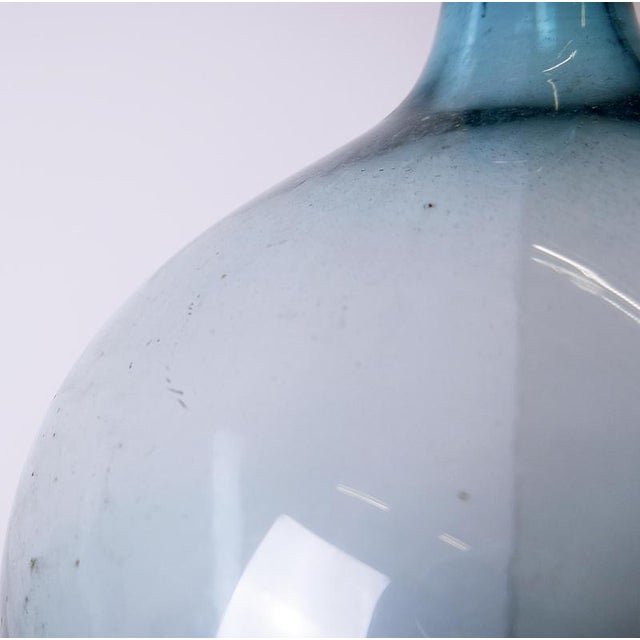 Vintage Turquoise Glass Bottle Lady Jeanne, France For Sale - Image 6 of 12