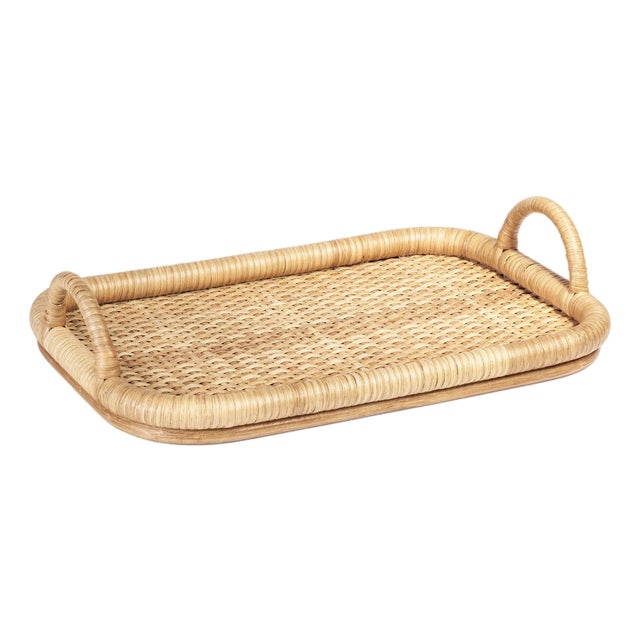 Tropique Rectangular Rattan Tray, 18" x 12.5" x 2.5" For Sale