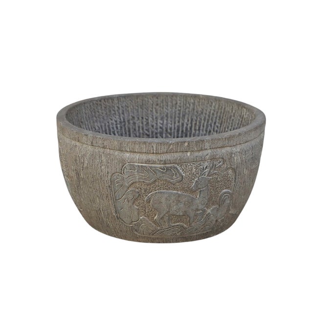 Chinese Vintage Chinese Carved Stone Planter For Sale - Image 3 of 5