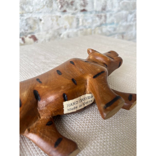 Hand-Carved Kenyan Wooden Leopard For Sale In New York - Image 6 of 7