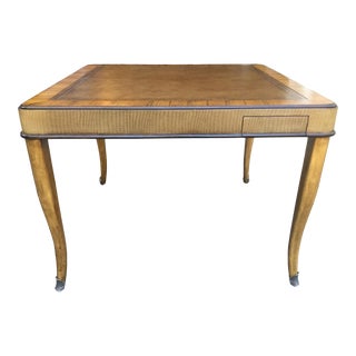Vintage Ferguson Copeland Leather and Wood Game Table For Sale