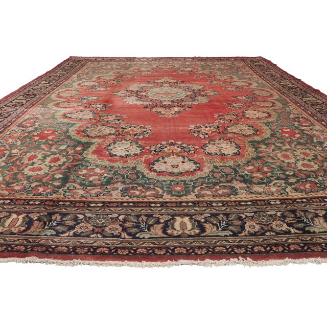 English Antique Persian Mahal Rug, 10'11 X 14'10 For Sale - Image 3 of 10