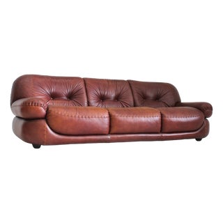 Vintage Italian Sapporo Sofa in Leather from Mobil Girgi, 1970s For Sale