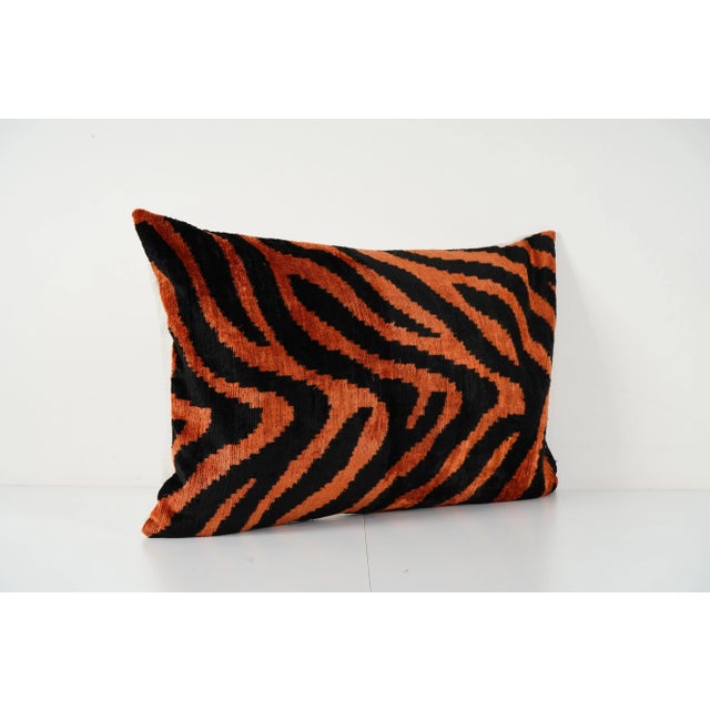 Decorative Throw Velvet Ikat Pillow -Luxurious cushion cover of handloomed ikat fabric -Insert is NOT included -Color:...