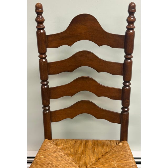 Late 20th Century Ladderback Rush Seat Dining Chairs - Set of 6 For Sale In New York - Image 6 of 12