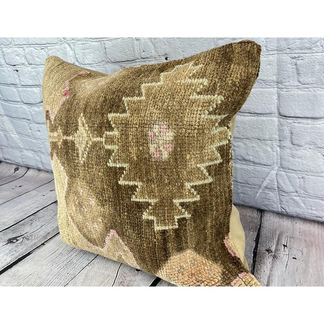 Vintage Pillow Case Turkish Rug Pillow Decorative Rug Pillow Dry cleaning only. PILLOW INSERT IS NOT INCLUDED