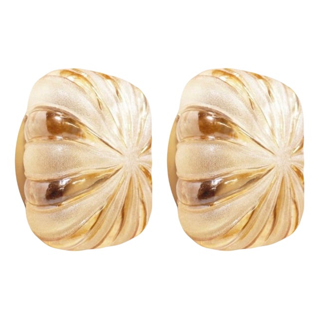 Mid-Century German Glass Wall Sconces from Wila Leuchten, 1970s, Set of 2 For Sale