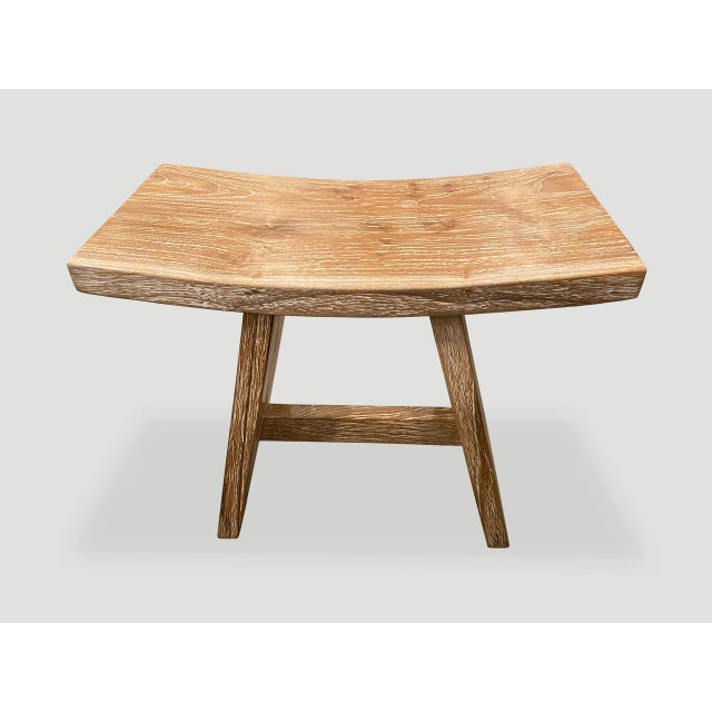 2010s Andrianna Shamaris Minimalist Teak Wood Bench For Sale - Image 5 of 6