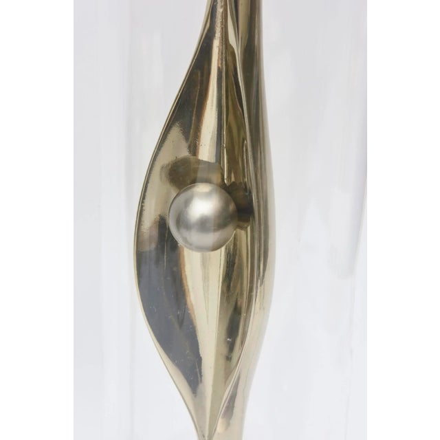 Vintage Laurel Lamp Co. Mixed Metal and Lucite Sculptural Table Lamps Mid Century Modern For Sale In Miami - Image 6 of 10