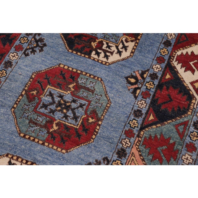 Rustic Ziegler Blue/Multi Wool Runner Rug- 2'8'' X 9'8'' For Sale In New York - Image 6 of 10