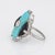 Early 20th Century Vintage Art Deco Ring Diamond Turquoise Onyx Platinum Cocktail size 7.75 For Sale - Image 4 of 6