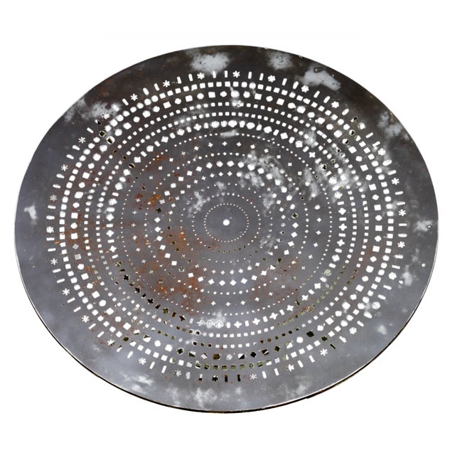 Rustic Antque Garden Table W/Patina Base For Sale - Image 4 of 11
