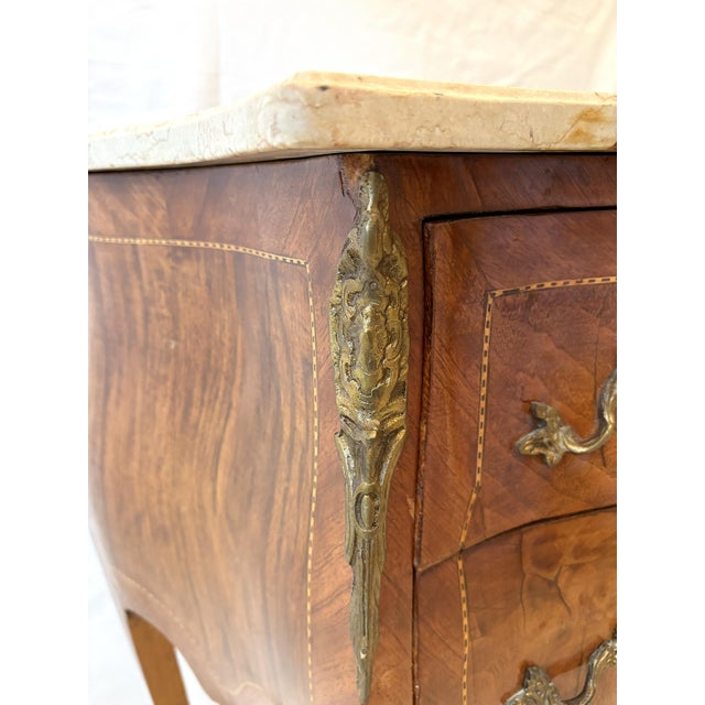 Vintage French Louis XVI Style Bombay Chest With Marble Top For Sale - Image 15 of 18