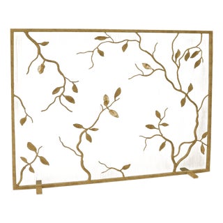 Aged Gold Lennox Fireplace Screen Glass For Sale