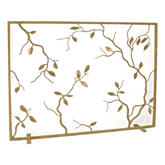 Aged Gold Lennox Fireplace Screen Glass For Sale
