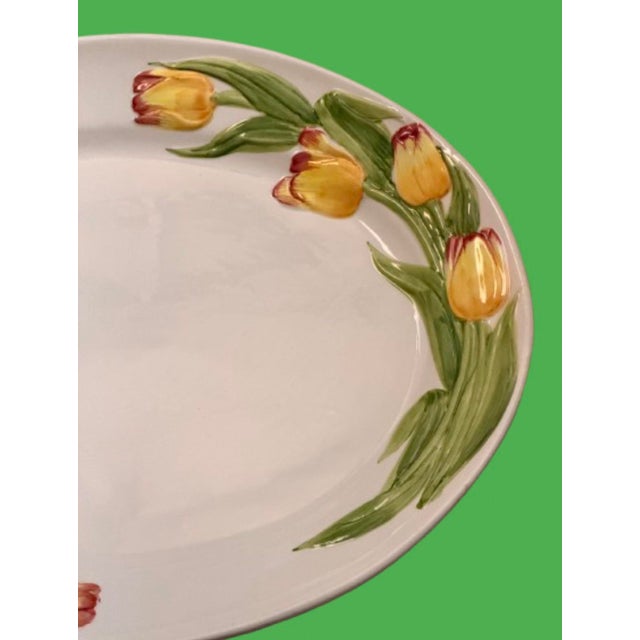 Yellow Vintage Italian Ceramic Platters - A Pair For Sale - Image 8 of 10