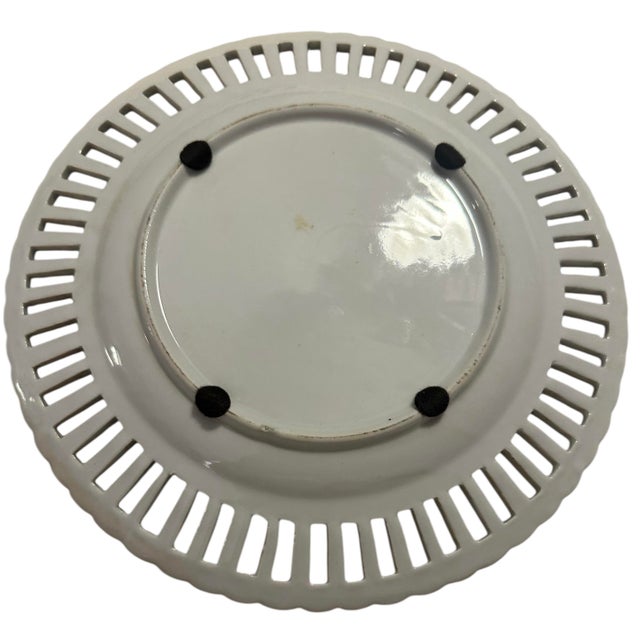 1970s Vintage Porcelain Reticulated Cabinet Plates - A Pair For Sale - Image 5 of 12