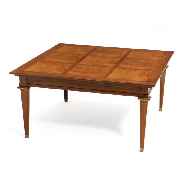 Mid-Century Modern Mastercraft Mid Century Burl Brass Coffee End Side Table Unmarked For Sale - Image 3 of 16