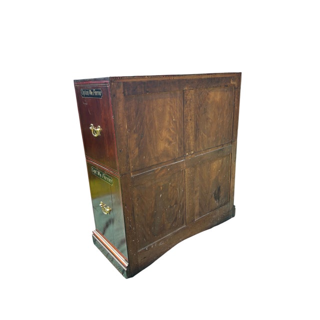 Antique Nautical Painted Campaign Chest For Sale - Image 4 of 12