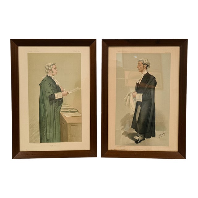 Vanity Fair Barrister Prints: "Mr. Attorney" & "His Father Invented Pickwick" by Spy For Sale
