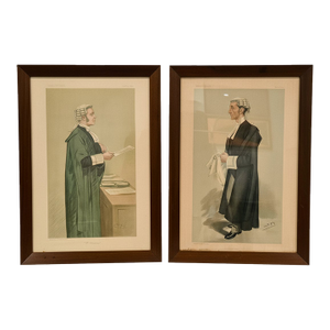 Vanity Fair Barrister Prints: "Mr. Attorney" & "His Father Invented Pickwick" by Spy