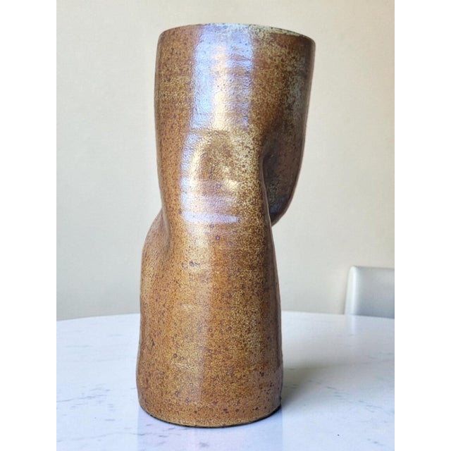 1980s Vintage Stoneware Roller Vase, 1980s For Sale - Image 5 of 9